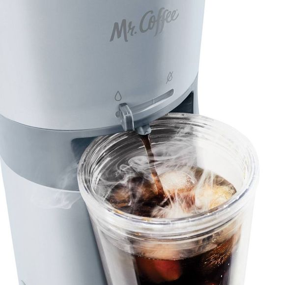 Open Box - Mr. Coffee - 22 oz Iced Maker Reusable Tumbler Gray Gray - Picture 2 of 6